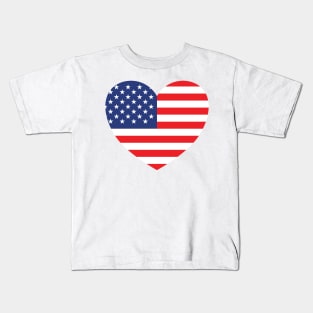 American Flag Heart Kids T-Shirt